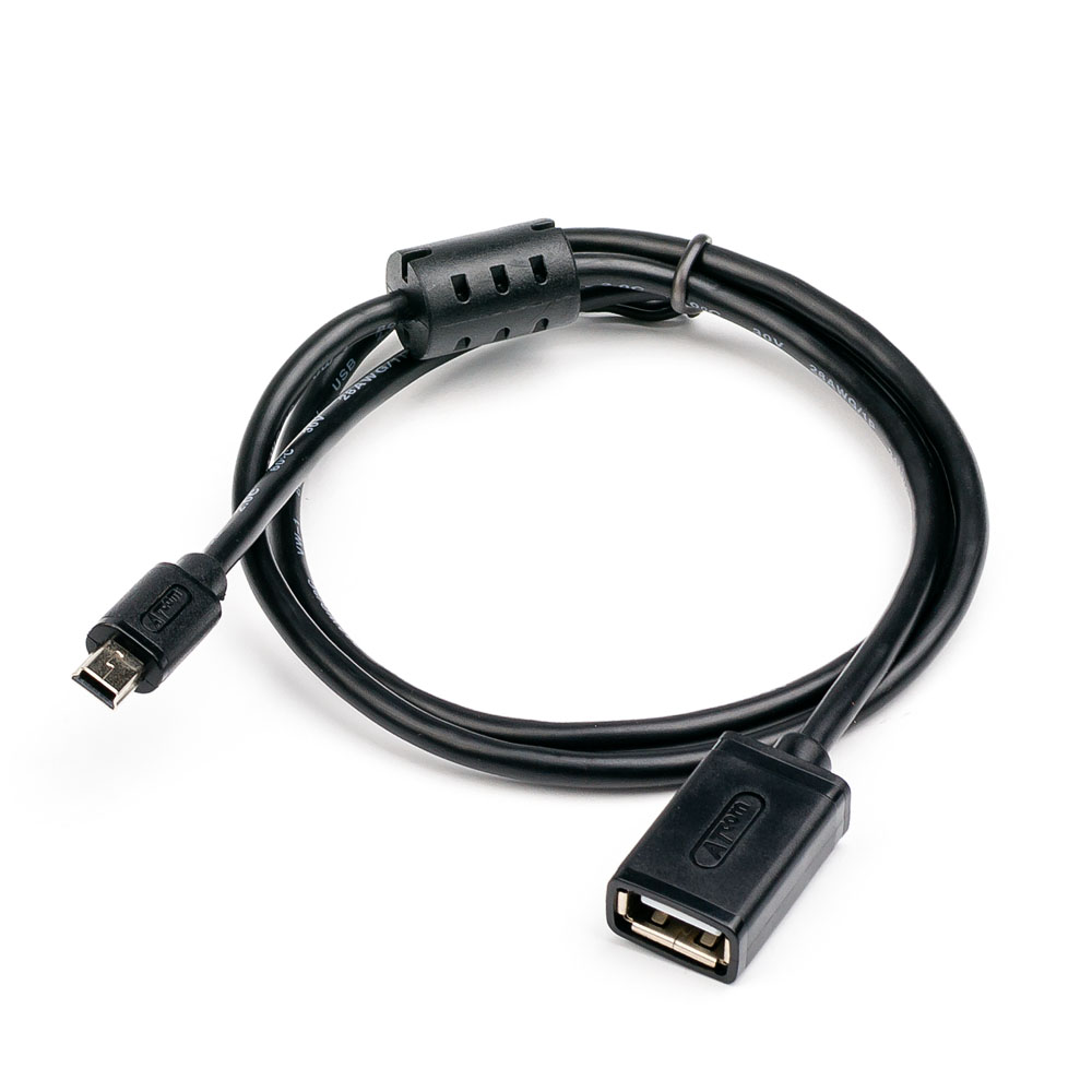 

Кабель Mini USB 2.0(Bm)-USB 2.0(Af), OTG, экранированный, ферритовый фильтр, 80см, черный ATCOM USB (AT2821), USB