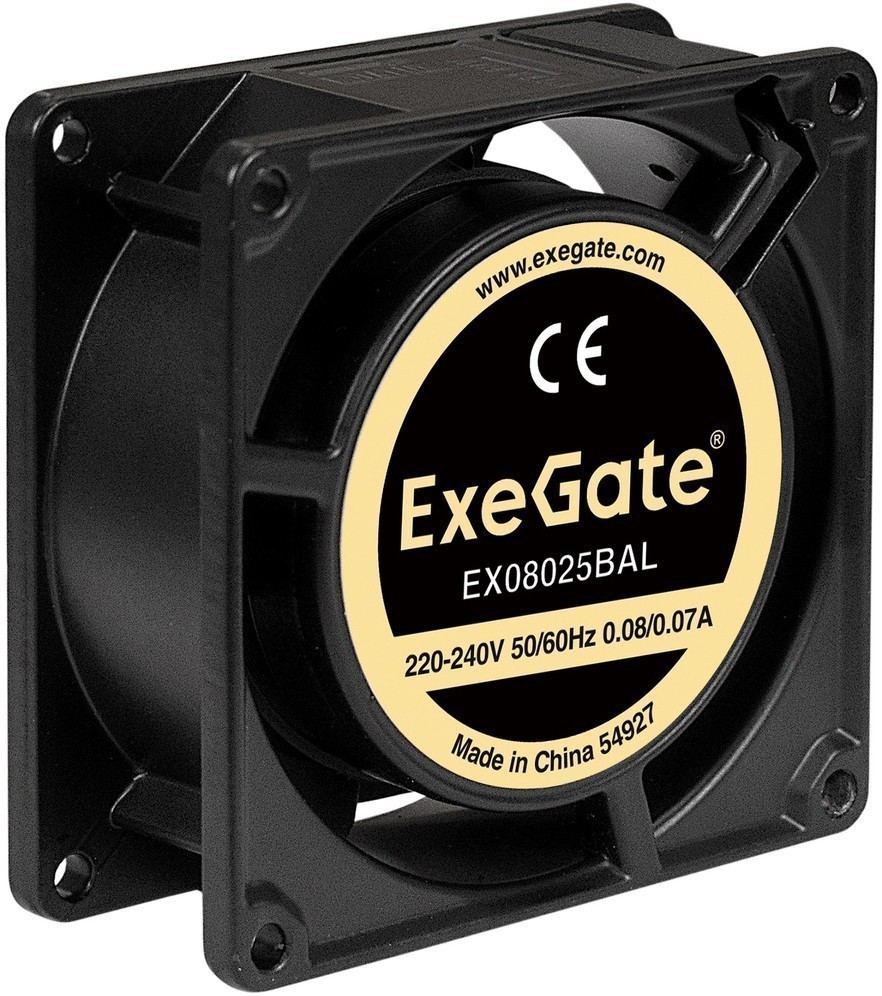 Вентилятор ExeGate EX08025BAL, 220V, 80 мм, 2600rpm, 32 дБ, провод 30см, 1шт (EX288997RUS)