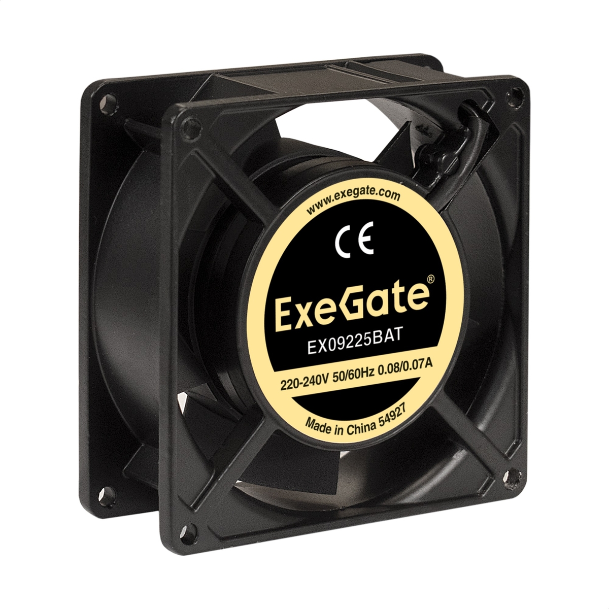 Вентилятор ExeGate EX09225BAT, 220V, 92 мм, 2600rpm, 35 дБ, клеммы, 1шт (EX289004RUS)