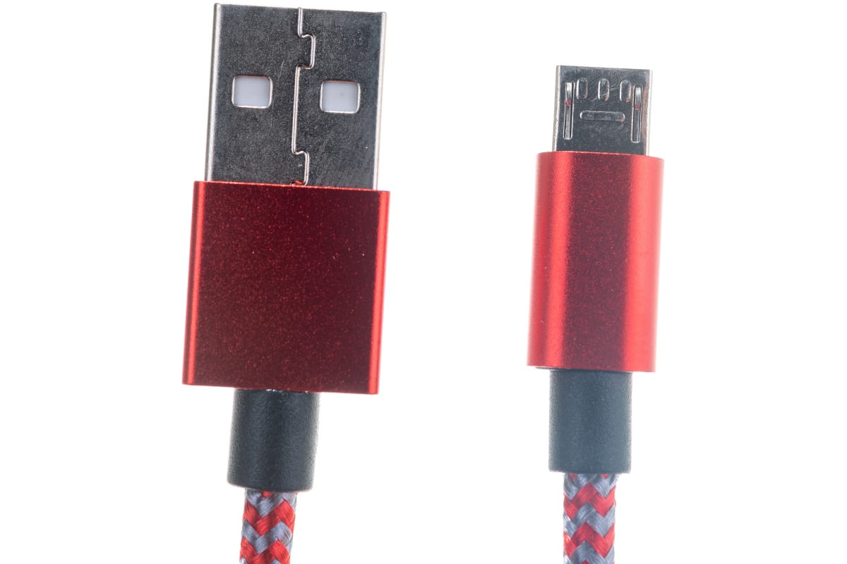

Кабель Micro USB-USB, 1м, красный/белый PERFEO (U4803 / 30010756)