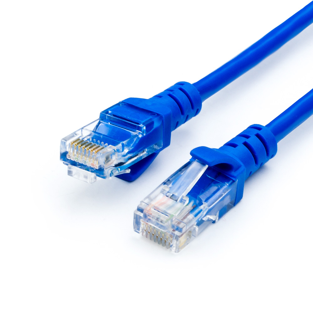 Патч-корд UTP кат5e 10м RJ45-RJ45 синий ATCOM AT9166 280₽