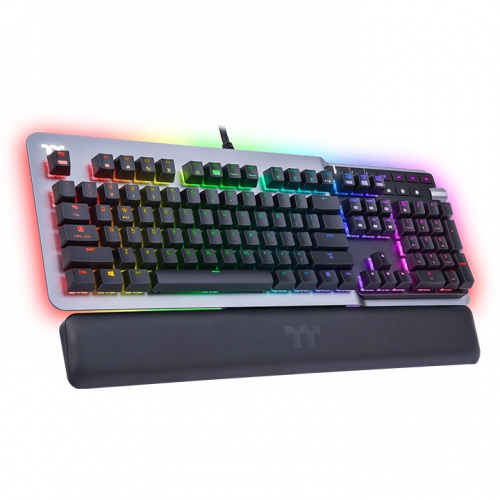 

Клавиатура проводная THERMALTAKE ARGENT K5 RGB, механическая, Cherry MX Blue, подсветка, USB, титановый (GKB-KB5-BLSRUS-01), ARGENT K5 RGB