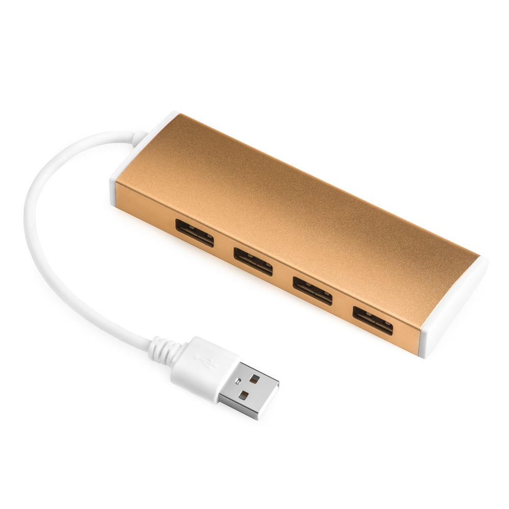 

Концентратор GCR GCR-UH214BR, 4xUSB 2.0, бронзовый + разъем для доп.питания, GCR-UH214BR