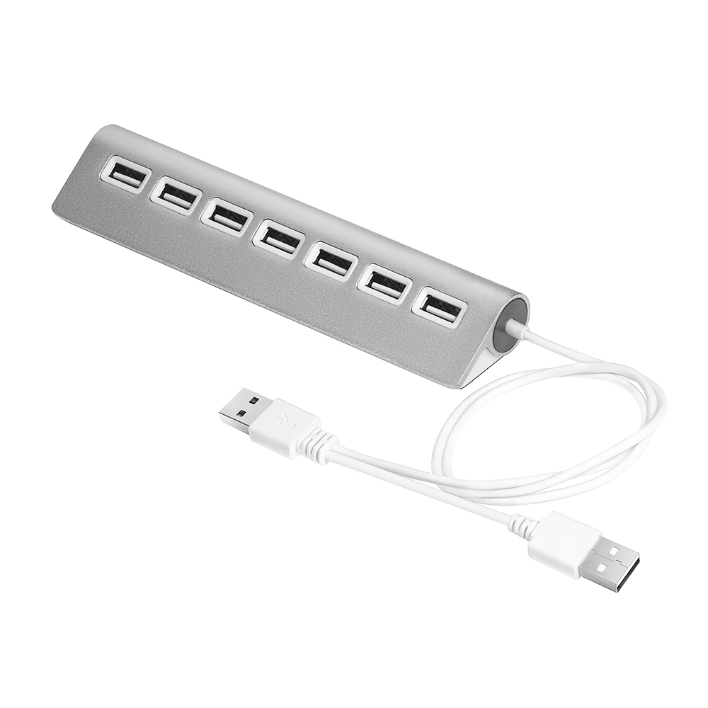 

Концентратор GCR GCR-UH227S, 7xUSB 2.0, серебристый + разъем для доп.питания, GCR-UH227S