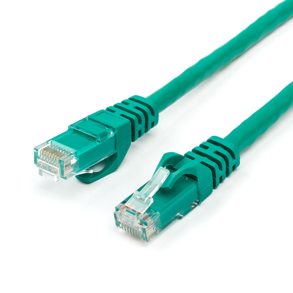 Патч-корд UTP кат.6, 1м, RJ45-RJ45, зеленый, ATCOM (AT9218)