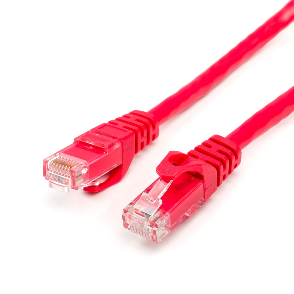 Патч-корд UTP кат6 3м RJ45-RJ45 красный ATCOM AT9216 205₽