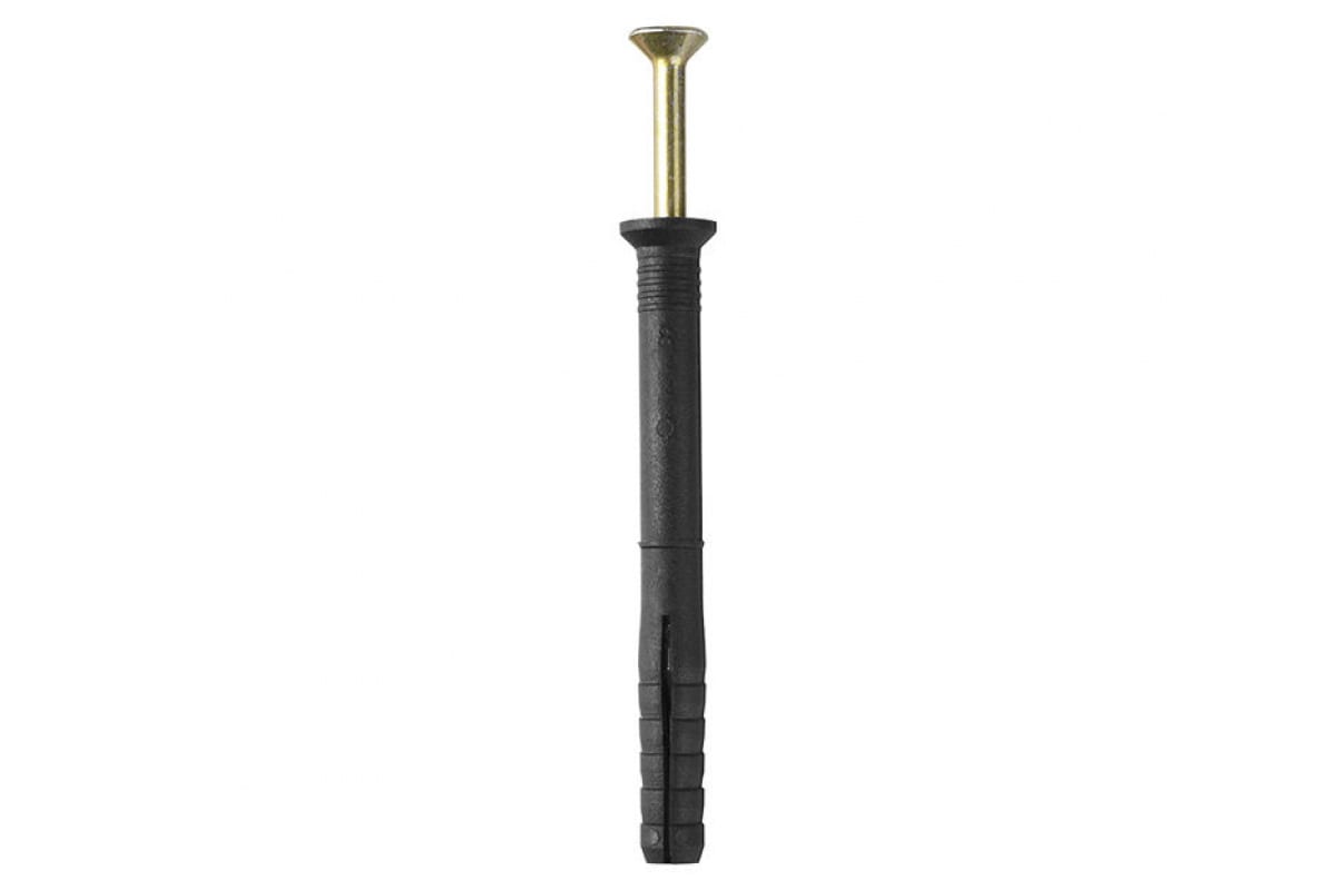 Дюбель-гвоздь 8 мм x 14 см, полипропилен, с потайным бортиком, саморез, черный, 50 шт., STAYER (30645-08-140)