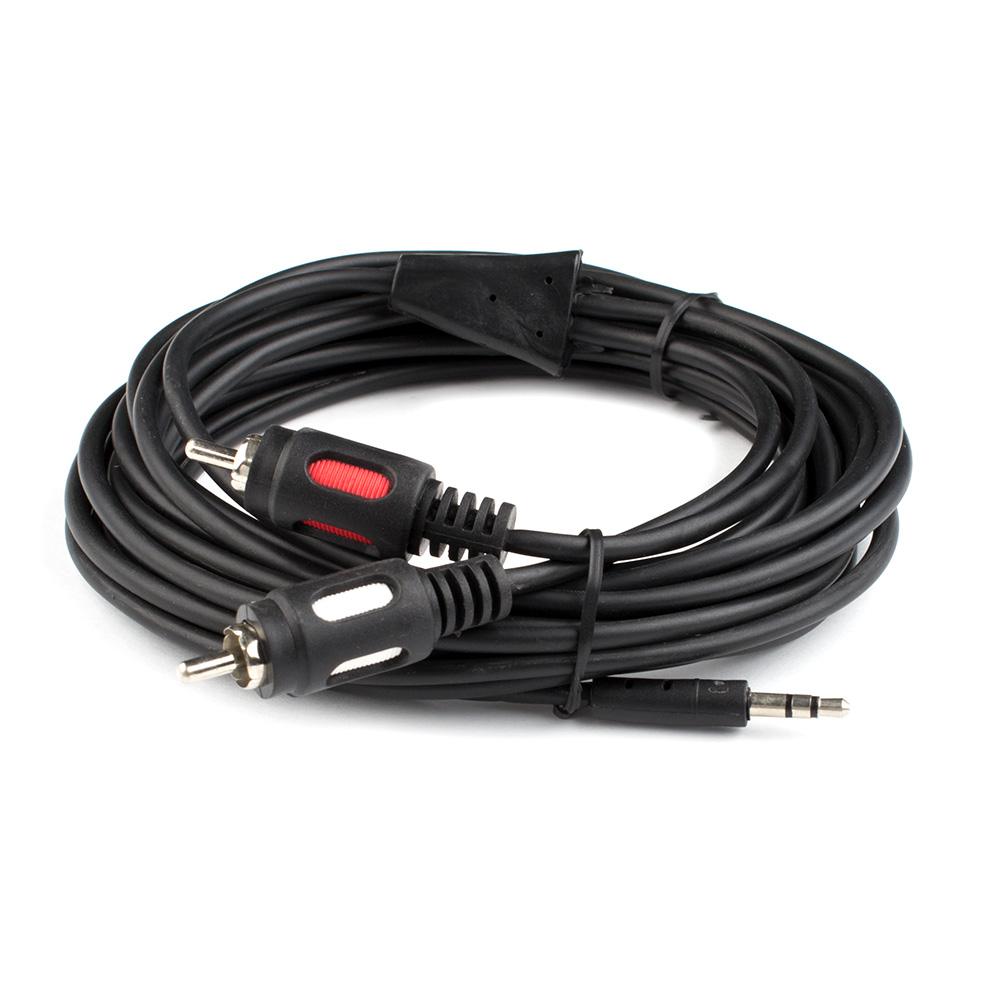 

Кабель 2xRCA(M)-Jack 3.5mm(M), 5м, черный ATCOM (AT0709)