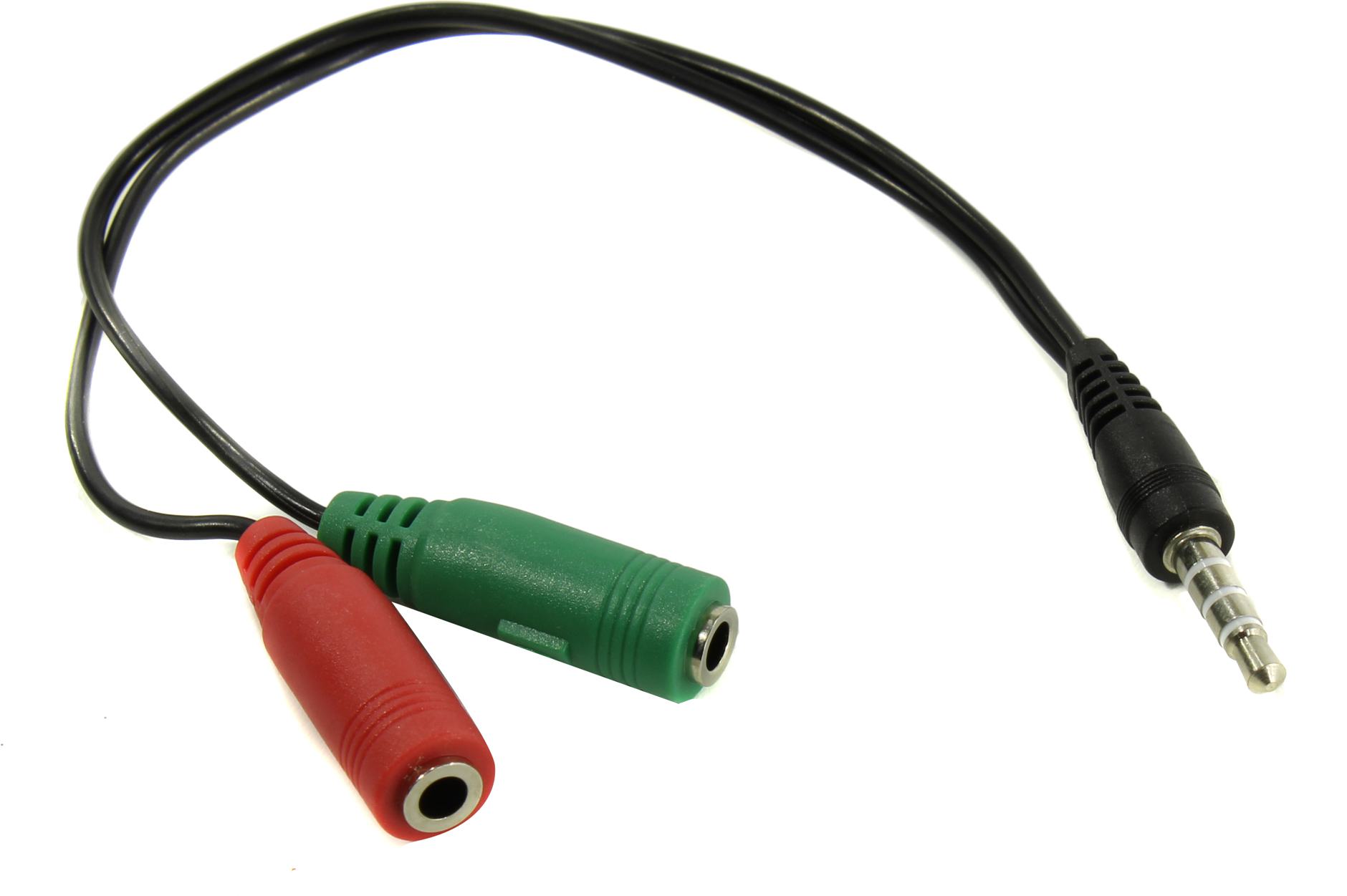 Кабель 2xJack 3.5mm(F) Jack 3.5mm(M), 20 см, Exegate EX-CCA-417-0.2