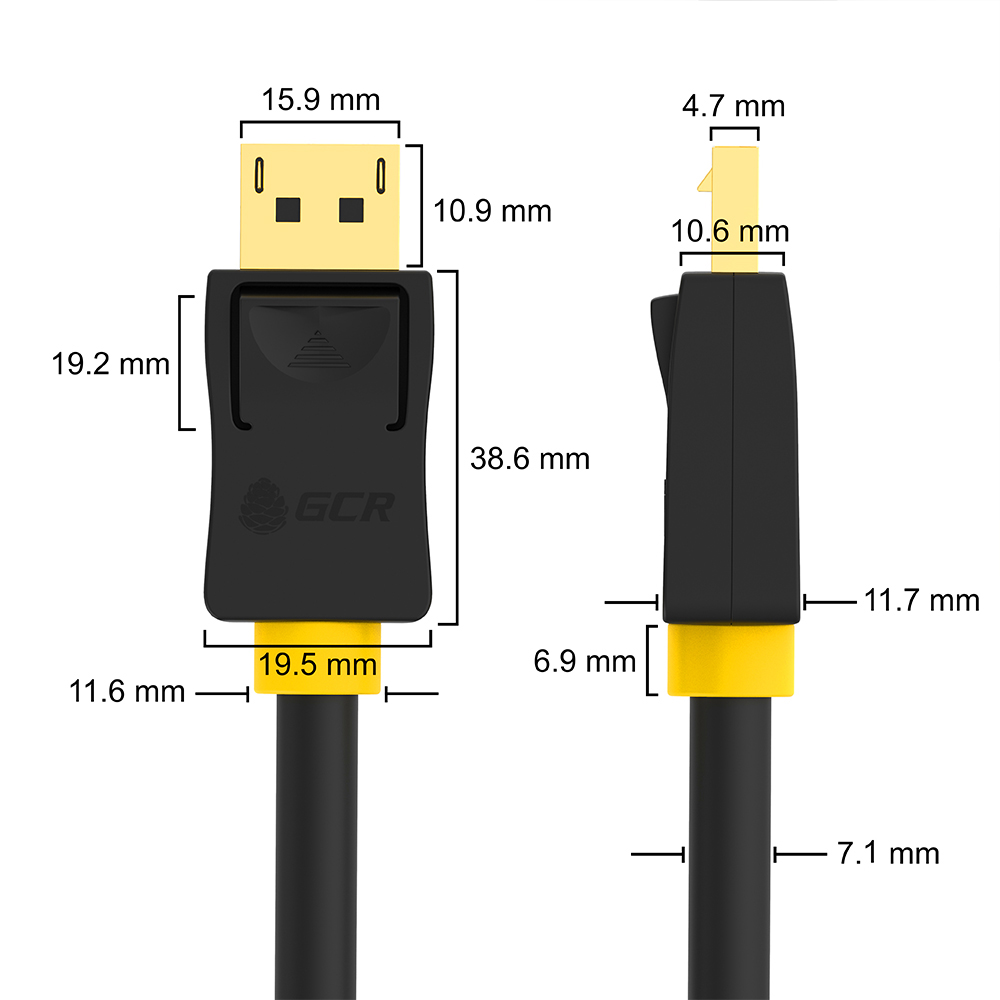 Кабель DisplayPort(20M)-DisplayPort(20M) v1.4, 3 м, GCR GCR-DP4DP14