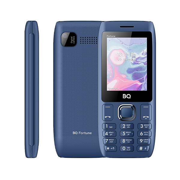 

Мобильный телефон BQ 2450 Fortune, 2.4" 320x240 TN, 32Mb RAM, 32Mb, BT, 1xCam, 4-Sim, 3000 мА·ч, micro-USB, синий, 2450 Fortune