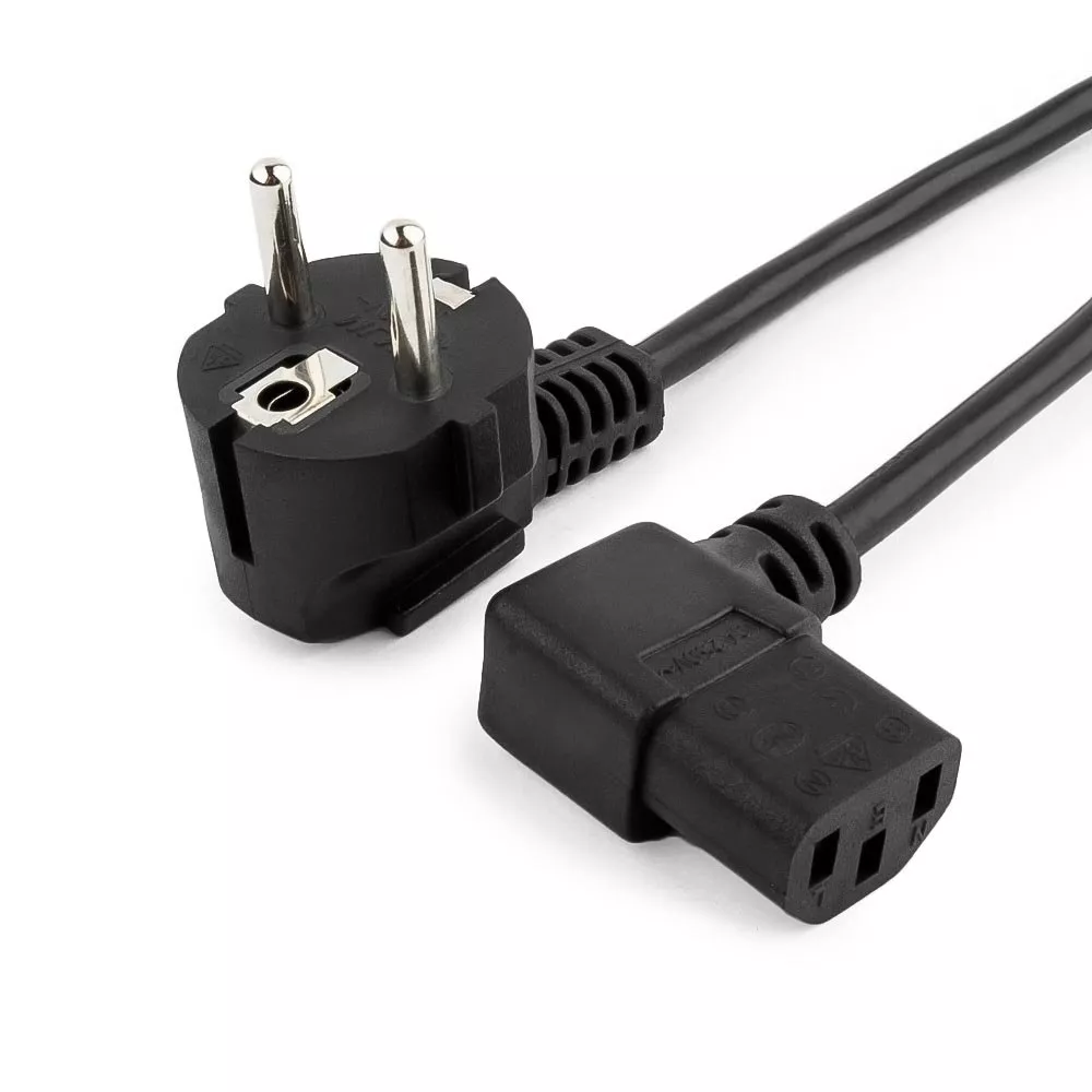 

Кабель питания IEC-320-C13-Schuko (Euro)(M) угловая вилка/угловой штекер, 10A, 220В, 1.8м, черный Cablexpert (PC-SH-C13-10A-1.8-ANG)