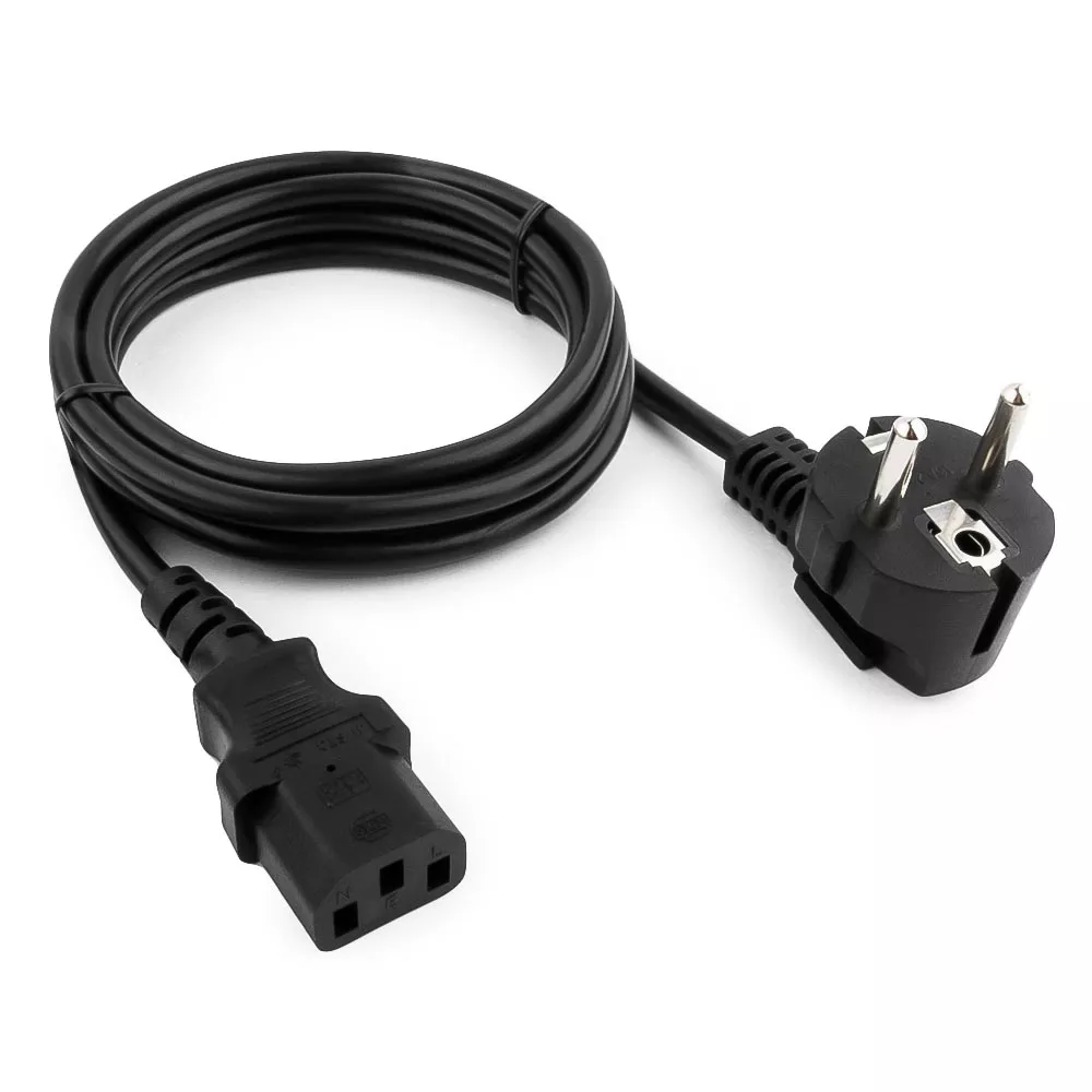 

Кабель питания Schuko (Euro)(M)-IEC-320-C13, 6А, 220В, 1.8 м, черный Cablexpert (PC-SH-C13-6A-1.8)