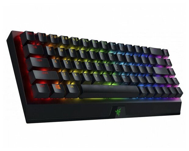 

Клавиатура проводное/беспроводное Razer BlackWidow V3 Mini HyperSpeed, механическая, Razer Yellow Switch, подсветка, Bluetooth/Радиоканал/USB, черный (RZ03-03890700-R3R1), BlackWidow V3 Mini HyperSpeed