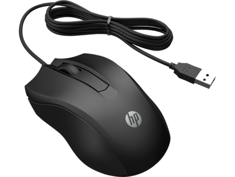 Мышь проводная HP Wired Mouse 100, 1600dpi, оптическая светодиодная, USB, черный (6VY96AA)
