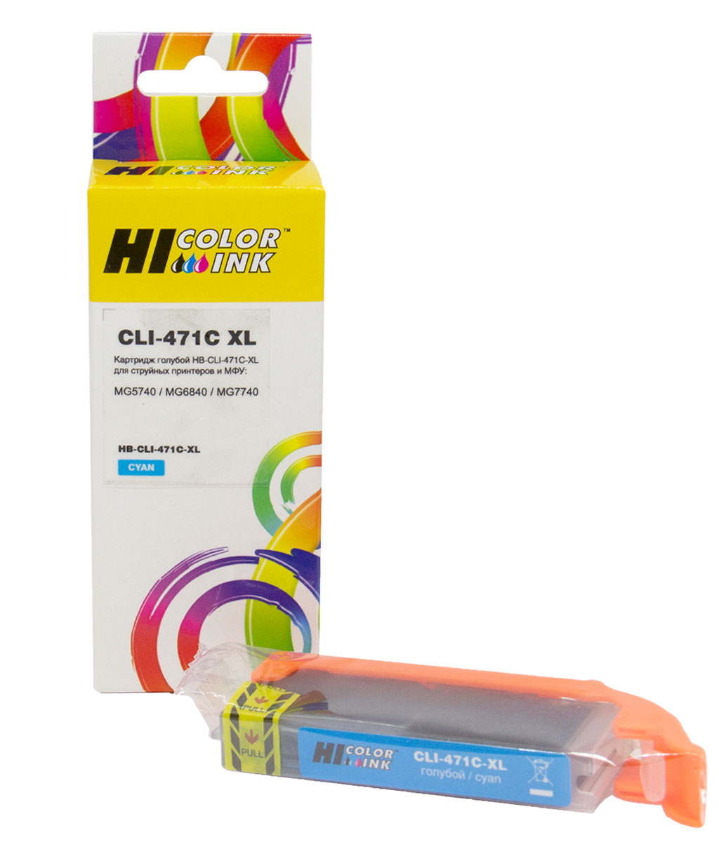 

Картридж струйный Hi-Black HB-CLI-471XLC (CLI-471XLC/0347C001), голубой, совместимый, для Canon MG5740/MG6840/MG7740