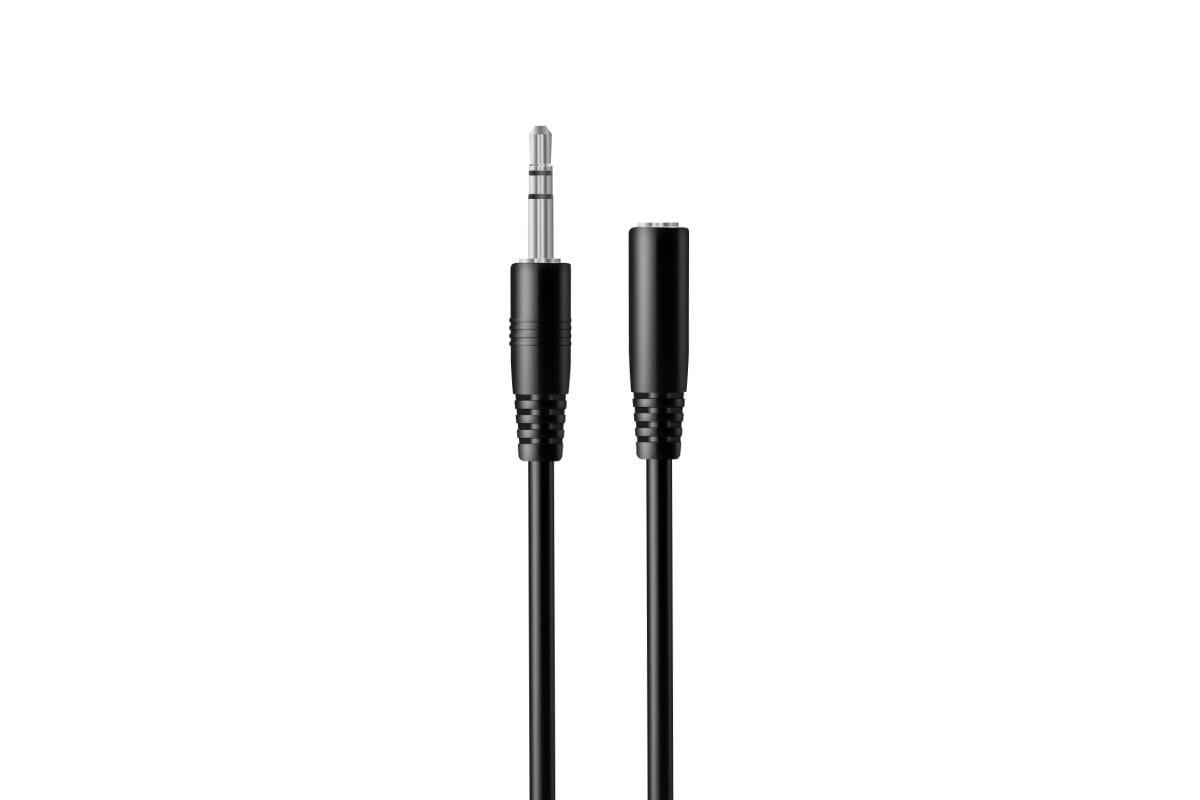 

Кабель Jack 3.5mm(M)-Jack 3.5mm(F), экранированный, 2м, черный EXPLOYD classic (EX-K-638), -