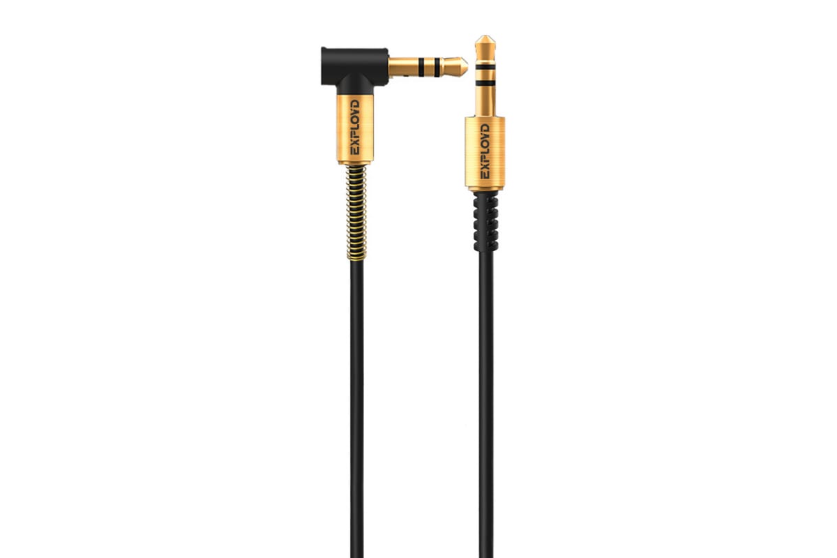 

Кабель Jack 3.5mm(M)-Jack 3.5mm(M) угловой, экранированный, 1м, черный EXPLOYD SONDER (EX-K-643)