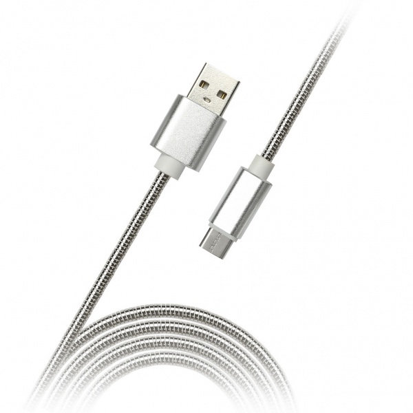 

Кабель Micro USB-USB, 1м, серебристый Smartbuy ( iK-12silver met )
