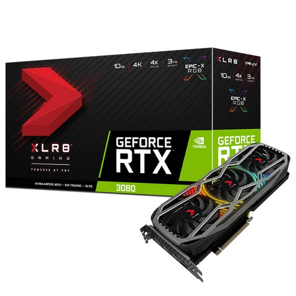 

Видеокарта PNY NVIDIA GeForce RTX 3080 XLR8 Gaming REVEL EPIC-X RGB, 10Gb DDR6X, 320bit, PCI-E, 3HDMI, DP, Retail (VCG308010LTFXPPB LHR), XLR8 Gaming REVEL EPIC-X RGB