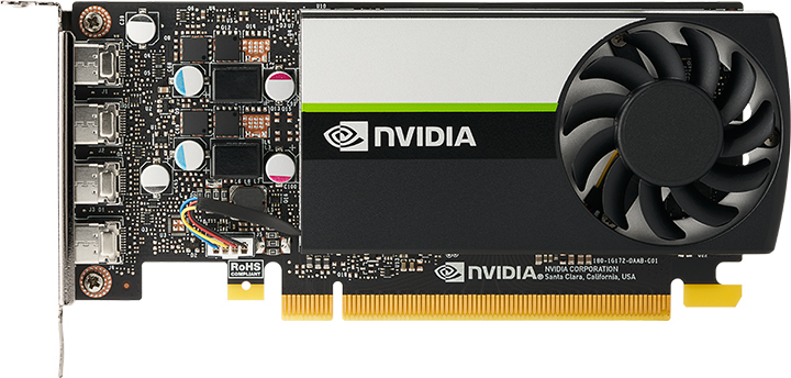 Видеокарта PNY Nvidia Quadro T600, 4Gb DDR6, 128bit, PCI-E, 4miniDP, Retail (VCNT600-SB) - фото 1