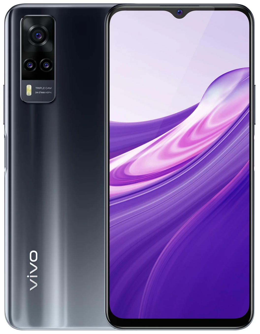 Смартфон Vivo Y31, 6.58" 2408x1080 IPS, Qualcomm Snapdragon 662, 4Gb RAM, 64Gb, 3G/4G, NFC, Wi-Fi, BT, 3xCam, 2-Sim, 5000mAh, USB Type-C, Android 11, черный (5657475)