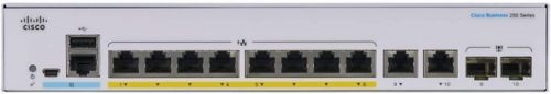 

Коммутатор Cisco CBS250-8T-E-2G, управляемый, кол-во портов: 8x1 Гбит/с, кол-во SFP/uplink: combo RJ-45/SFP 2x1 Гбит/с (CBS250-8T-E-2G-EU), CBS250-8T-E-2G