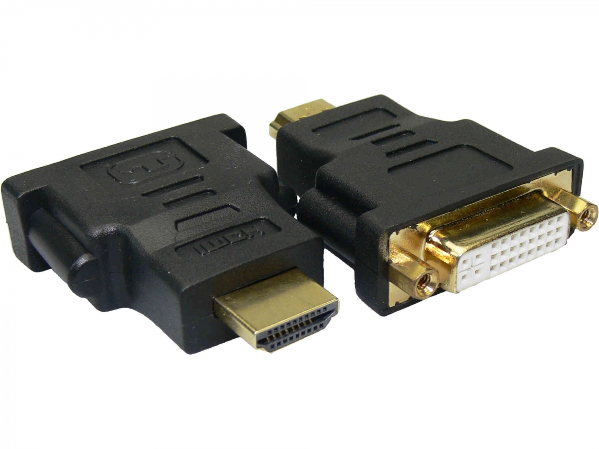 

Переходник (адаптер) HDMI(19M)-DVI(25F), плоский, экранированный, черный ACD (ACD-DAHIF-01B)