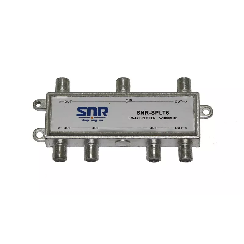 

Разветвитель TV-IN-6xTV-OUT, серебристый SNR (SNR-SPLT6)