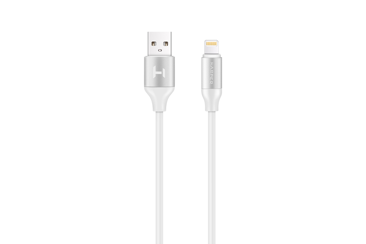

Кабель Lightning 8-pin-USB, 2A быстрая зарядка, 1м, белый HARPER (SCH-530)