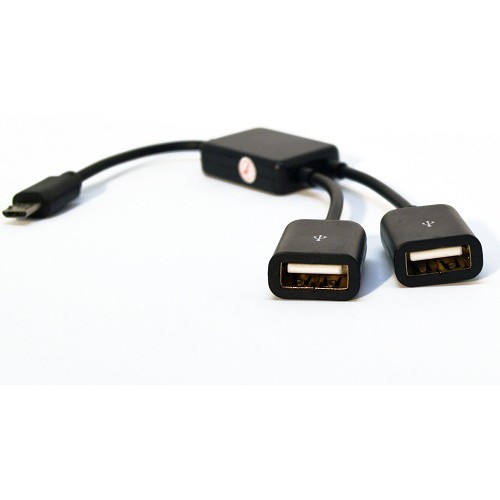 

Кабель-переходник (адаптер) 2xUSB0-Micro USB, OTG, черный KS-IS (KS-320)