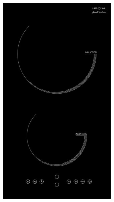 

Электрическая варочная панель Krona VENTO, 2 конфорки, панели конфорок – черный (00026362), VENTO
