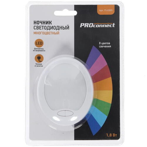 

Ночник в розетку PROconnect 75-0305, белый, 75-0305