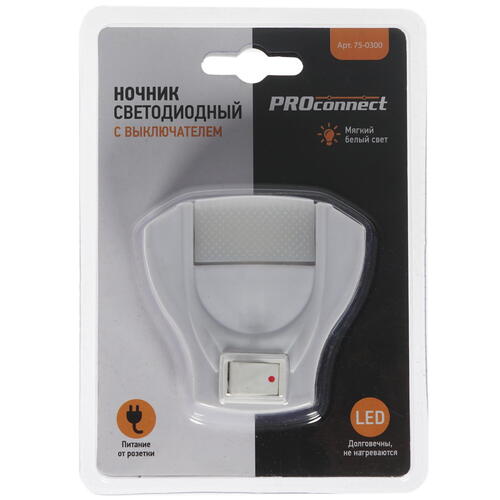 

Ночник в розетку PROconnect 75-0300, белый, 75-0300