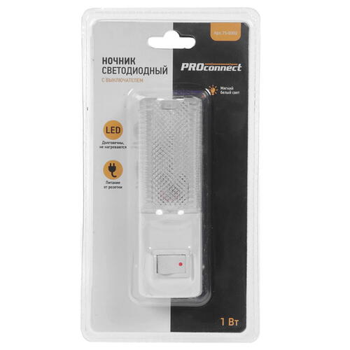 

Ночник в розетку PROconnect 75-0303, белый, 75-0303