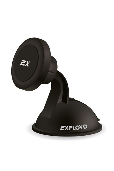 Держатель автомобильный EXPLOYD EX-H-400, магнитный для смартфонов присоска На торпедо, черный - фото 1