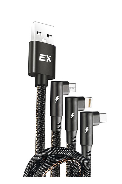 

Кабель USB 2.0(Am)-Lightning 8-pin(m)+Micro USB 2.0(Am)+USB 2.0 Type-C(m), 2.1A, 1.2м, черный Exployd Classic (EX-K-1048), 0