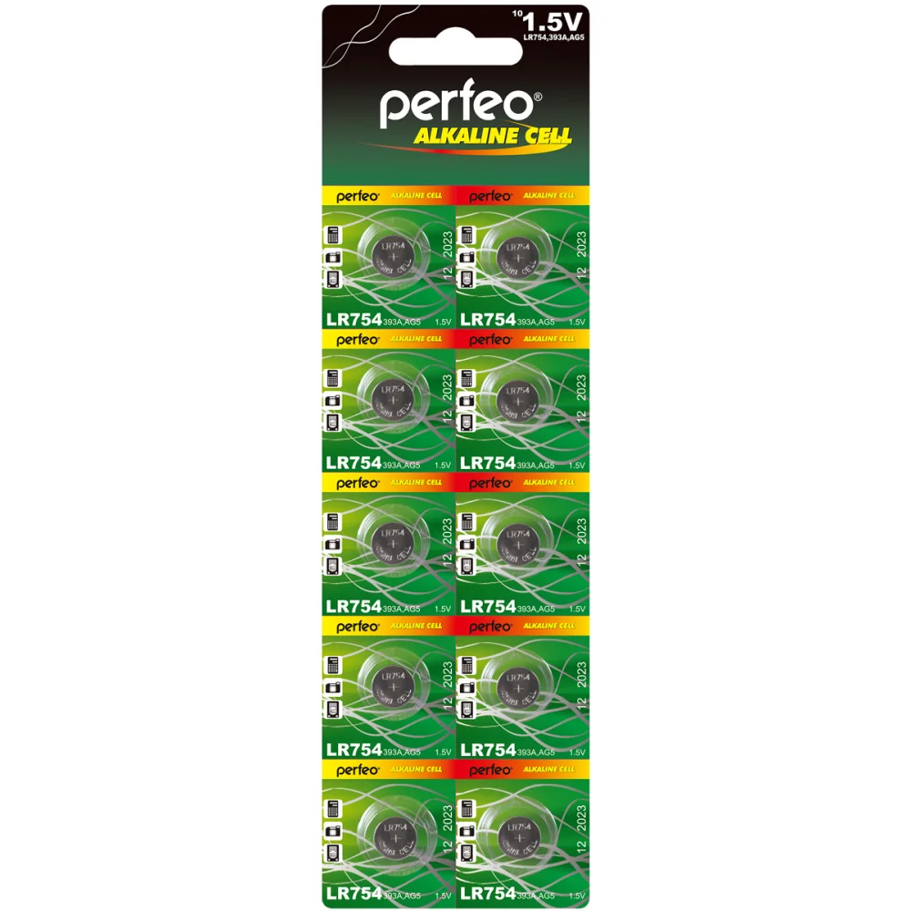 

Батарея Perfeo AG5,393,LR754,LR48, 1.5V, 10шт. (PF LR754/10BL)