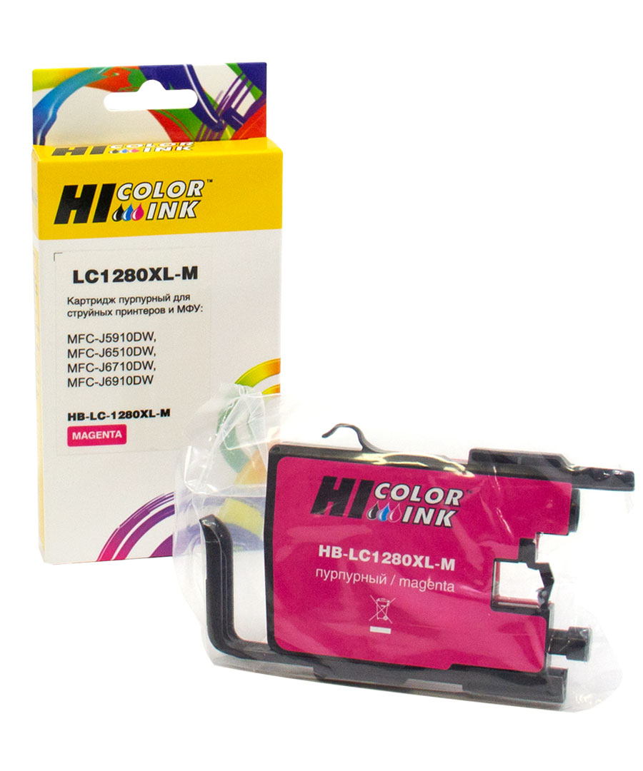 

Картридж струйный Hi-Black HB-LC-1280XM (LC-1280XM), пурпурный, совместимый, 1200 страниц, 16.6мл, для Brother MFC-J6510/6910DW