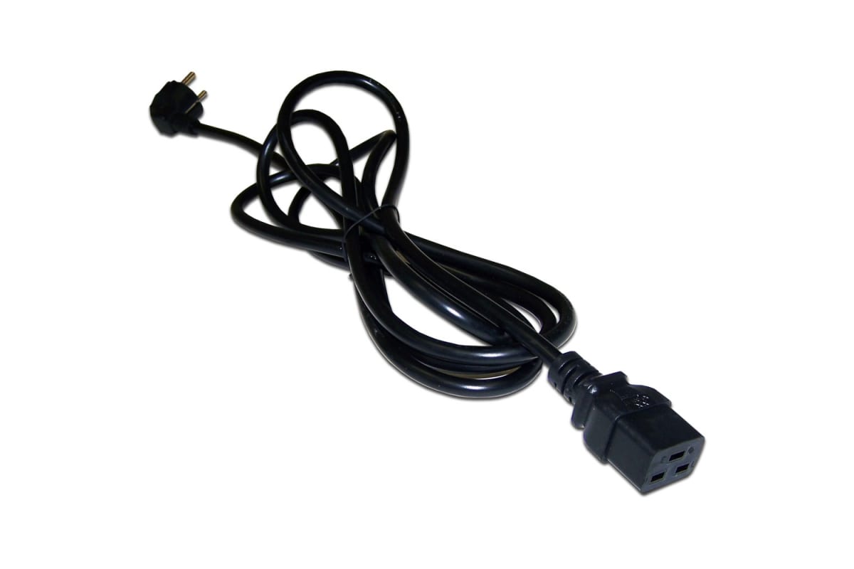 

Кабель питания IEC-320-C19-Schuko (Euro)(M), 16A, 220В, 2м, черный LANMASTER (LAN-PP19/SHA-2.0-BK)
