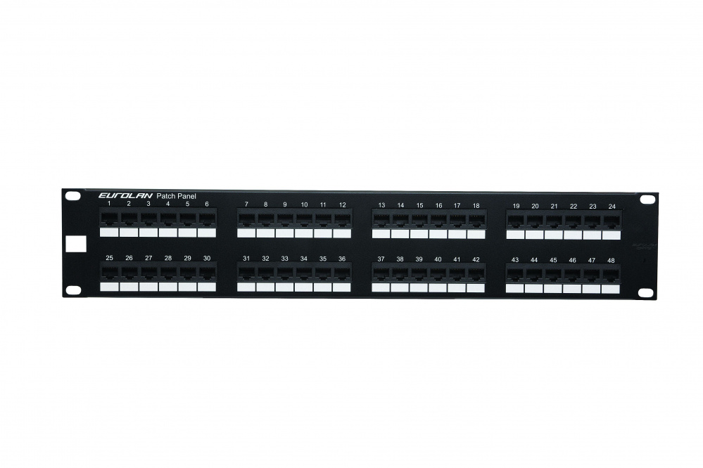 

Патч-панель в шкаф 19" 2U, порты: 48 x RJ-45 кат. 6, черный, Eurolan (27B-U6-48BL)