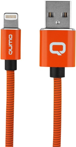 

Кабель USB-Lightning 8-pin, OTG, MFi, 2.4A, 1.2м, оранжевый Qumo (30022)
