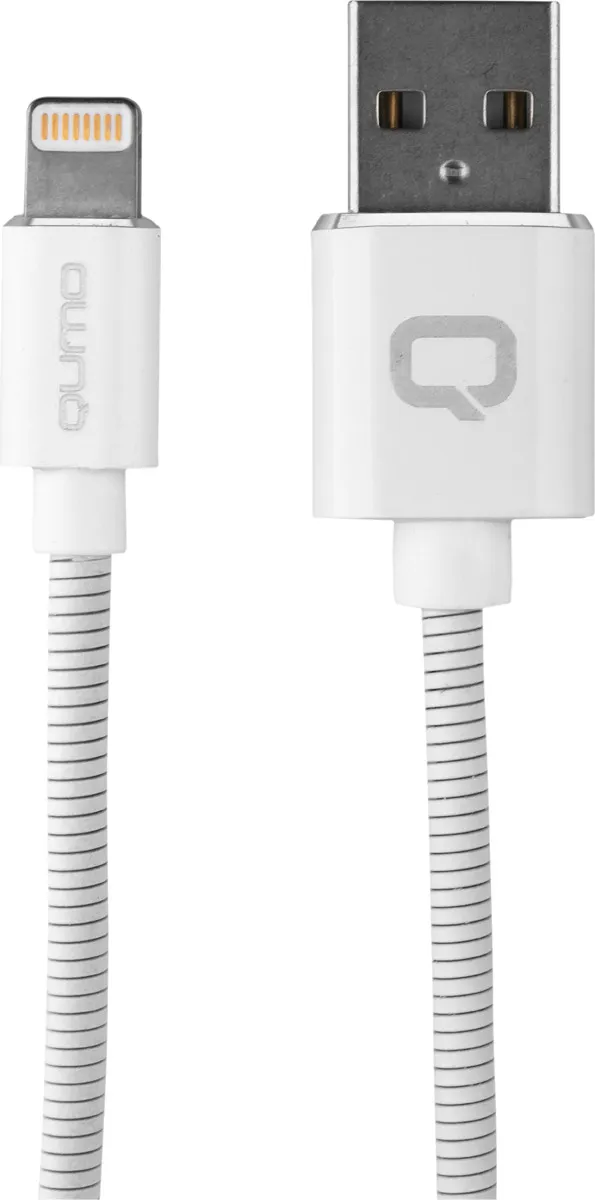 

Кабель USB 2.0(Am)-Lightning 8-pin(m), OTG, MFi, 2.4A, 1м, белый Qumo (24272)