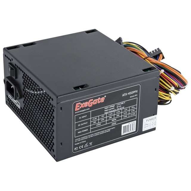 

Блок питания 450 Вт ATX Exegate 450PPX, 140 мм (EX221640RUS-S), 450PPX