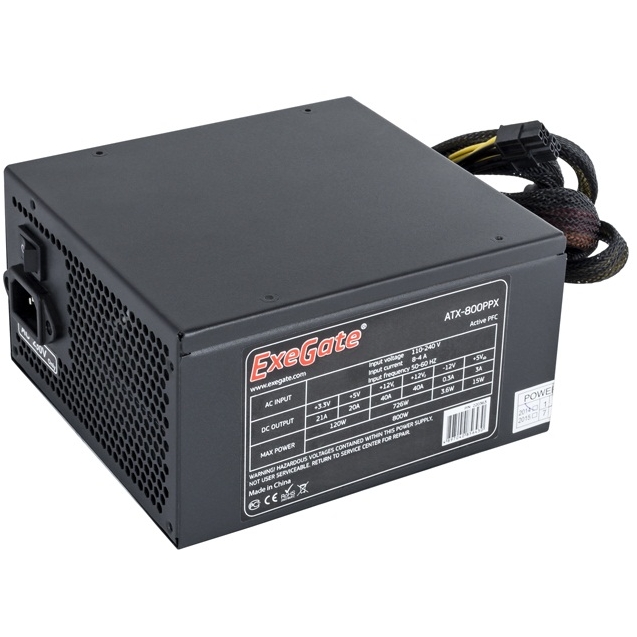 

Блок питания 800 Вт ATX Exegate 800PPX, 140 мм (EX220363RUS-S), 800PPX