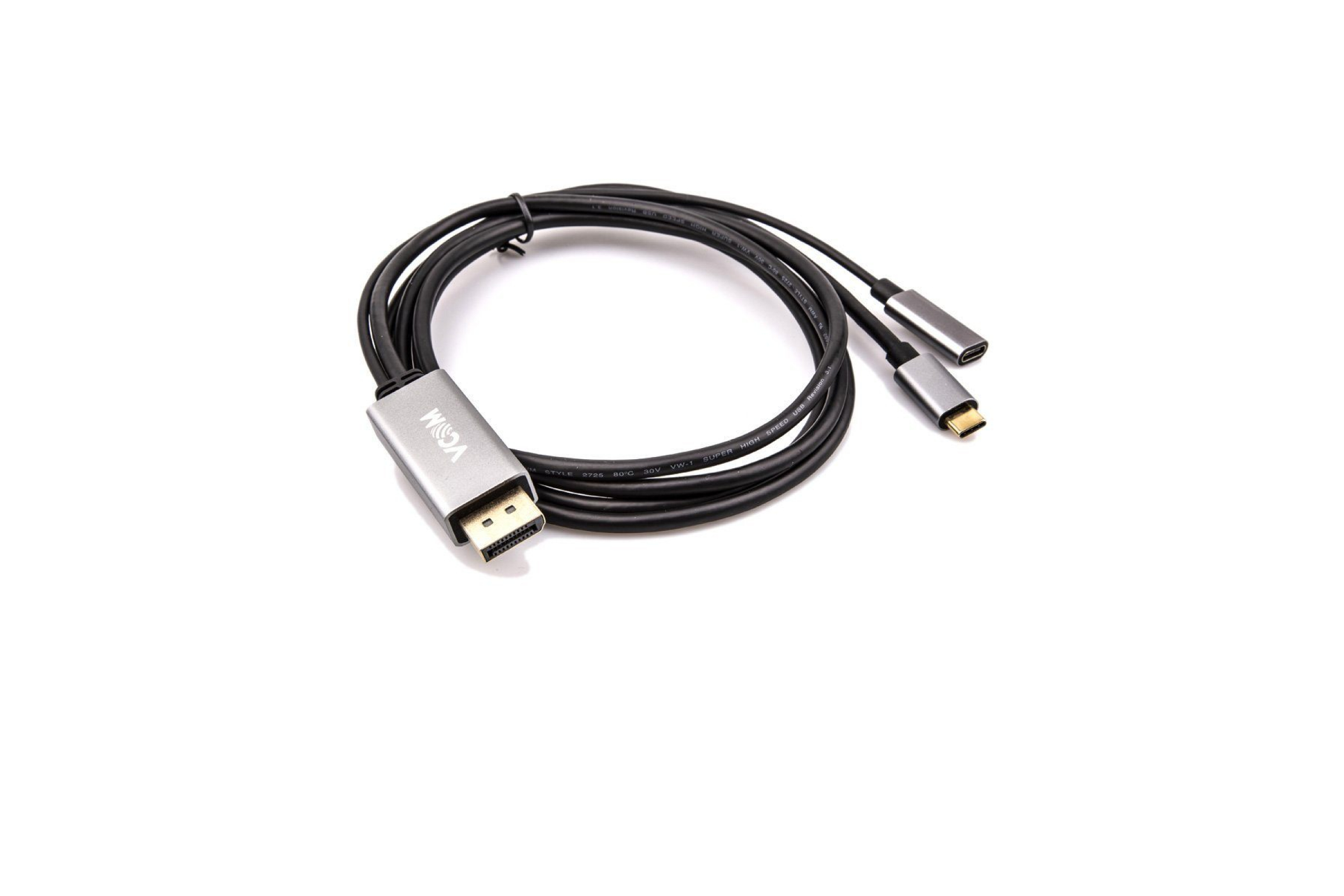 

Кабель USB 3.1 Type-C(M)-DisplayPort(20F)+USB Type-C(F) 4K, 1.8 м, черный VCOM (CU422MCPD-1.8м)