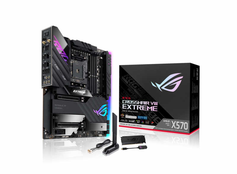 

Материнская плата ASUS CROSSHAIR VIII EXTREME, SocketAM4, AMD X570, 4xDDR4, 2PCI-Ex16, 6SATA3, 7.1-ch, 10GLAN, 8 USB 3.2, 2 USB Type-C, DP, EATX, Retail, CROSSHAIR VIII EXTREME