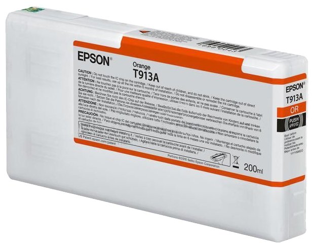 

Картридж струйный Epson T913A (C13T913A00), оранжевый, оригинальный, объем 200 мл для Epson SureColor SC-P5000/SC-P5000 Spectro/SC-P5000V/SC-P5000V Spectro, T913A