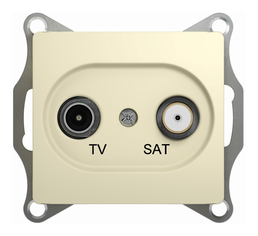 

Розетка TV+SAT Schneider Electric Glossa, бежевый, оконечная, без рамки (GSL000297)