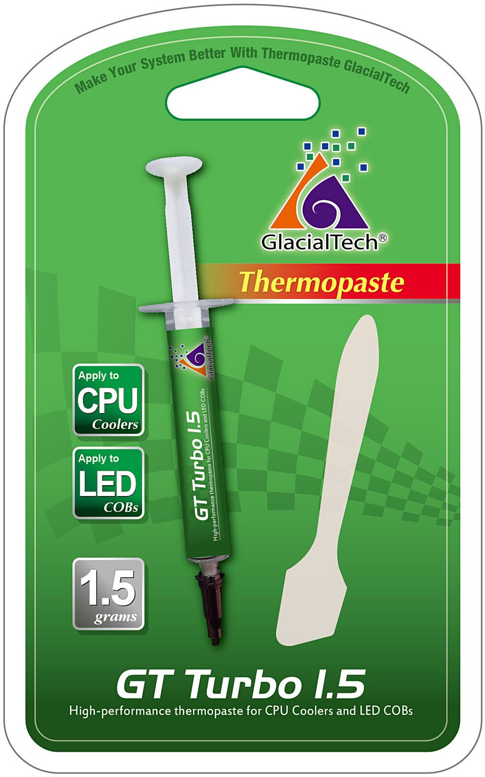 Термопаста GlacialTech GT TURBO 1.5, 6 Вт/м·К, шприц, 1.5 г (AD-E8290000AP1001)